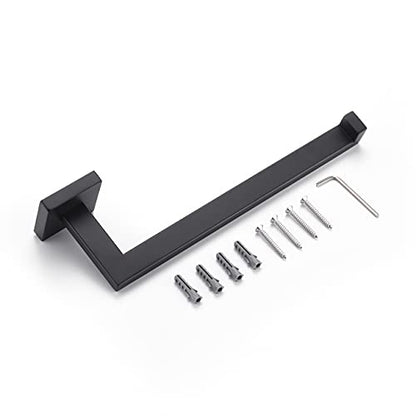 Miyili Matte Black Hand Towel Ring, Stainless Steel Bathroom Towel Holder Square Towel Holder Kitchen Towel Hanger Wall Mount, D06B - color: Matte Black