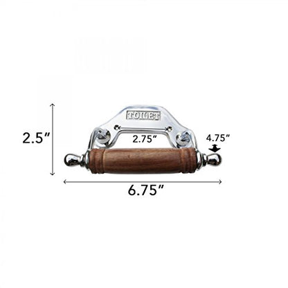 Stylish Wall Mount Toilet Paper Holder 6.5" W Chrome Plated Solid Brass Easy Install Toilet Tissue Paper Holders with Wooden Roll for Bathrooms Includes Hardware Renovators Supply Manufacturing - color: Chrome Knight