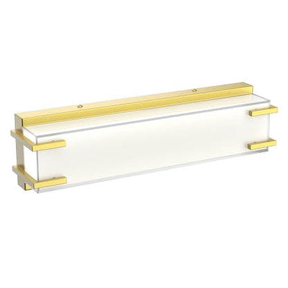 LED Bathroom Light Fixtures Over Mirror 16” Vanity Light with Milky White Lampshade 4000K Daylight Gold Bath Bar (Gold) - color: Gold, size: 16"