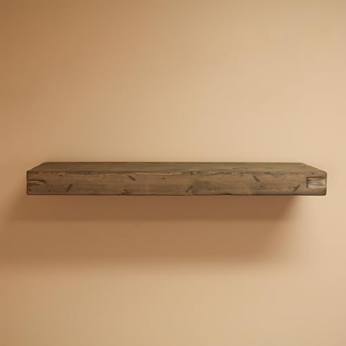 Urbandi Rustic Distressed Floating Shelves, Set of 2, Handmade Out of Pine Wood, 3 Inch Thick, Made in USA (Aged Barrel, 24Lx3Hx8D) - color: Aged Barrel, size: 24Lx3Hx8D