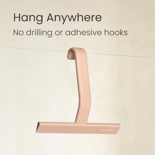 JustHang Shower Squeegee with Built-in Hook, 10-Inch Terracotta | Award-Winning Design, All-One-Piece Soft-Touch Silicone, for Glass Door, Bathroom, Window, Mirror, Tile Wall, Car - color: Terracotta