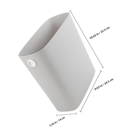 Minimalist Style Waste Container, Light Gray Plastic Narrow Garbage Bin for Kitchen, Bathroom, Bedroom Tight Spaces, Home Office Trash Can