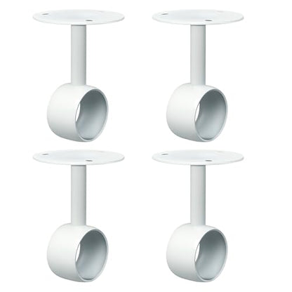 Alise Curtain Rod Holder Bracket 1-1/2''Dia,Closet Rod Holders Wall Mounted | Ceiling Mount Curtain Rod Flange Brackets,Curved Shower Curtain Rod Holder for Bathroom,Kitchen,Stainless Steel,White,4 Pcs - color: White Finish, size: 38mm/1-1/2 Inch Dia.