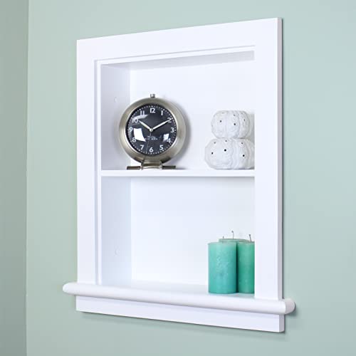 14x18 Aiden Recessed Wall Niche Medicine Cabinet Replacement, in The Wall Bathroom Cabinet Insert Shelf/Shelves, Made in North America, Real Wood, NO MDF, Plain, White - color: White, size: 14x18