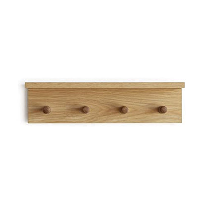Entrance Coat Rack ，Coat Hooks, Wall-Mounted Wooden Hook Rack, Wall-Mounted Shelves(Oak Colored Finish—A-1) - style: Oak colored finish—A-1