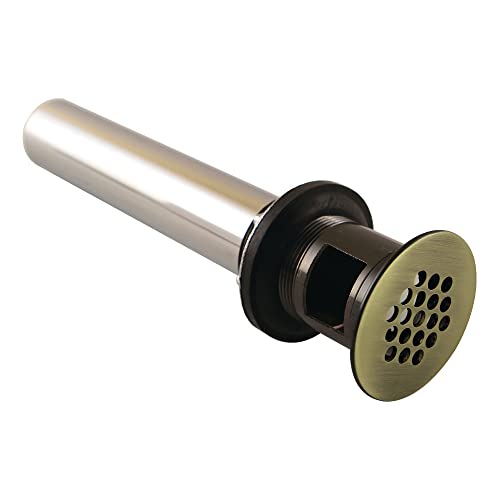 Kingston Brass KB5003 Grid Drain with Overflow, Antique Brass 8.25 x 2.25 x 2.25 - color: Antique Brass