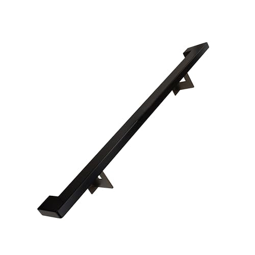 Urban Contemporary Aluminum Complete Handrail Grab Bar Set, Brackets Included, Powder Coated Finish (Bronze/Black, 3 Foot Handrail) - color: Bronze / Black, size: 3 Foot Handrail