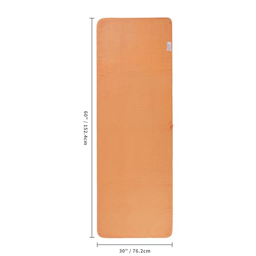 POLYTE 430 GSM Poly Blend Microfiber Quick Dry Waffle Bath Towel, 30x60 in | 4 Pack, Oversize, Lint Free, Body Towel - color: Orange
