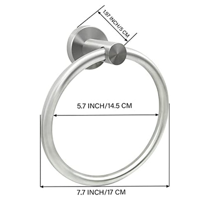Brushed Nickel Hand Towel Ring - Simple Round Towel Hanger for Bathroom Wall Mounted, Stainless Steel SUS 304 - color: Brushed Nickel Ring