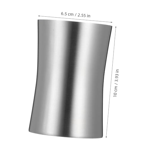 Healifty Portable Stainless Steel Mouthwash Cup with Waist Design Smooth Polished Surface Lightweight Travel Toothbrush Holder and Water Rinse Cup for Bathroom and Camping Use