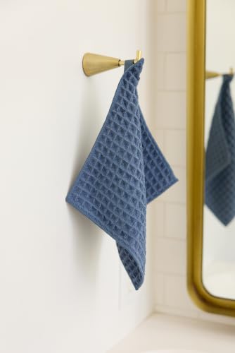 GEOMETRY Midnight Blue Waffle Washcloths - color: Midnight, size: 10"x10" (3 pack)