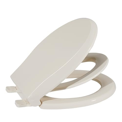 Toilet Seat, Round Toilet Seat with Toddler Seat Built in, Potty Training Toilet Seat Round Fits Both Adult and Child, with Slow Close and Magnets- Round Almond - color: Almond, size: Round, style: With Toddler Seat