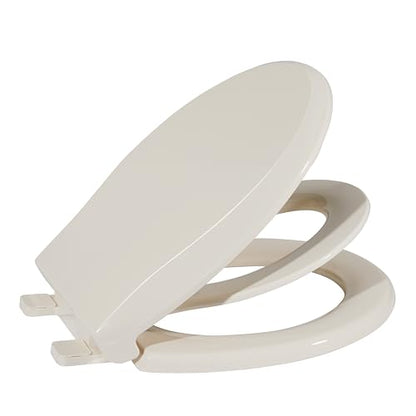 Toilet Seat, Round Toilet Seat with Toddler Seat Built in, Potty Training Toilet Seat Round Fits Both Adult and Child, with Slow Close and Magnets- Round Almond - color: Almond, size: Round, style: With Toddler Seat