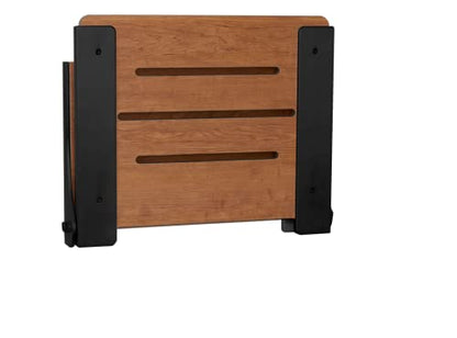 Seachrome Silhouette Folding Wall Mount Shower Bench Seat, Rustic Teak Seat with Matte Black Frame (SHAF-185155-PRTS-S-MB) - color: Rustic Teak Seat With Matte Black Frame