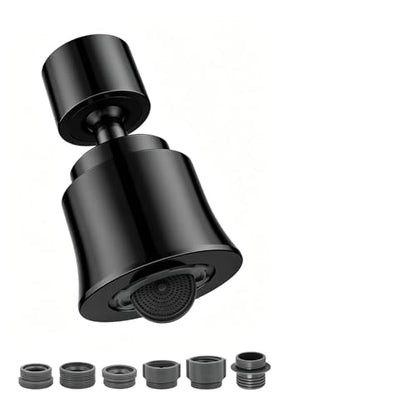 Metal Swivel Sink Faucet Aerator Extender for Kitchen Bathroom | 360° Swivel Faucet Nozzle with 55/64'' Female Thread, Dual Modes Sink Sprayer Attachment, Anti-clogging Design, Black - color: Black