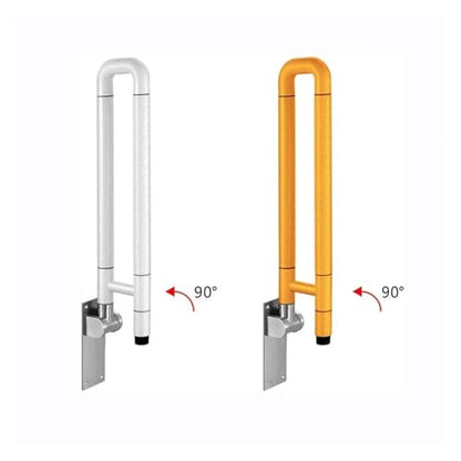 Toilet Grab Bar, Folding Safety Rail for Elderly, Non-Slip ABS Plastic, Flip Up Down Design - color: Yellow