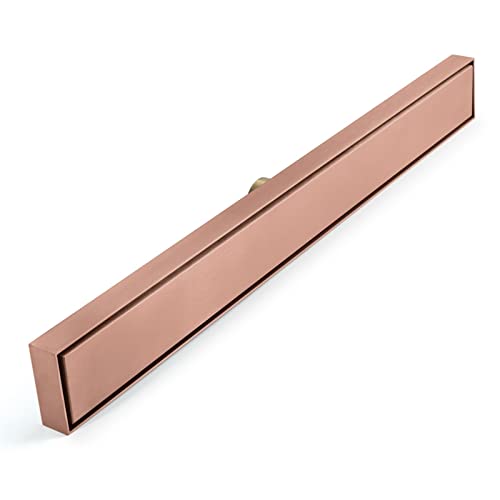 Linear Shower Drain with Tile Insert Grate, 23.6-Inch Professional Brushed 304 Stainless Steel Rectangle Shower Floor Drain, Floor Shower Drain(Rose Gold)
