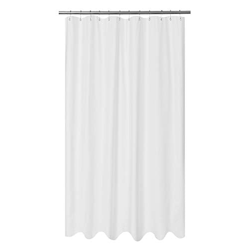 Embossed Microfiber Shower Curtain Liner 71 x 96, White | Extra Long, Machine Washable, Bottom Magnets, Water Repellent, 71x96 inches Soft Fabric Shower Curtain for Bathroom - color: White, size: 71"W x 96"L (Pack of 1)