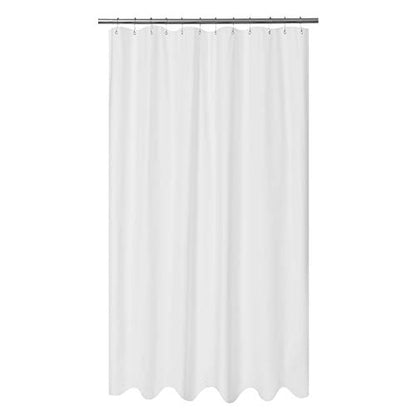 Embossed Microfiber Shower Curtain Liner 71 x 96, White | Extra Long, Machine Washable, Bottom Magnets, Water Repellent, 71x96 inches Soft Fabric Shower Curtain for Bathroom - color: White, size: 71"W x 96"L (Pack of 1)