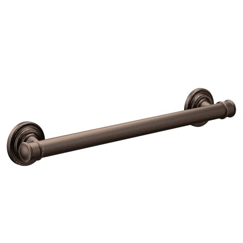 Moen YG6418ORB Bathroom Safety 18-Inch Stainless Steel Traditional Bathroom Grab Bar, Oil-Rubbed Bronze - color: Oil Rubbed Bronze