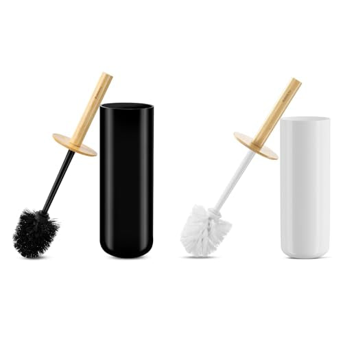 SUBEKYU Toilet Brush, Toilet Bowl Brush and Holder Set, Bathroom Toilet Bowl Cleaner for Deep Cleaning, Black - color: Black 1p