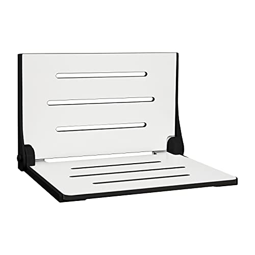 Seachrome SHAF-185155-PWS-S-MB Shower Bench Seat, White - color: White Seat With Matte Black Frame