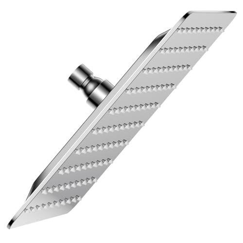 VBFF-Shower Head,rain shower head, 10 inch- Square Shower Head, 1.8 GPM Flow Rate, rainfall showerhead,VBFF08(Chrome) - color: Chrome, size: 10 Inch