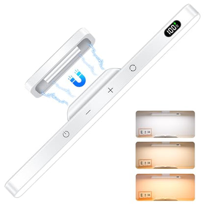 Ferswe 3W Rechargeable Light Bar, Touch Adjustable 3 Colors, 120 LED Mirror Lights, Magnetic for Cabinets, Makeup Battery, Stick On for Closet, Kitchen, Bedroom, Bathroom, Wall