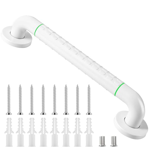 Grab Bars for Bathtubs and Showers, 16 Inch Anti Slip Bathroom Safety Shower Handles for Seniors Handicap Elderly Assistance, Hand Rails for Toilet Walls Bath Tub, 1" Stainless Steel Handrail（White）