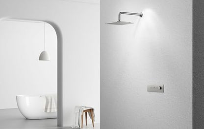 VBFF-Shower Head,rain shower head, 8 inch- Square Shower Head, 1.8 GPM Flow Rate, rainfall showerhead,VBFF07 (Brushed Nickel) - color: Brushed Nickel, size: 8 Inch