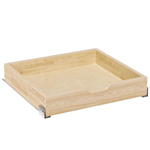 Pull Out Cabinet Organizer, 22.5 in W x 21 in D Solid Wood Slide Out Drawer, Soft Close Sliding Shelf, Bottom or Side Mount for Kitchen Pantry Bathroom, Fits 23.5 in Cabinet Opening - size: 22½” W × 4"H x 21” D