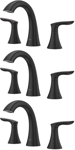 Pfister Weller Bathroom Sink Faucet, 8-Inch Widespread, 2-Handle, 3-Hole, Tuscan Bronze Finish, LG49WR0Y (Pack of 3) - color: Tuscan Bronze, size: 3 Pack
