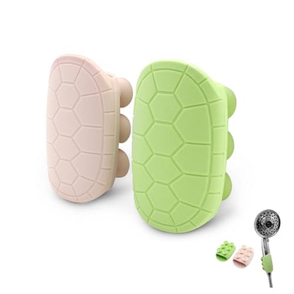 2 Pack Premium Silicone Shower Head Holder Bracket Movable relocatable Universal Suction Cup Hand Shower Holder Bracket no Drilling Strong Suction mounting Stand