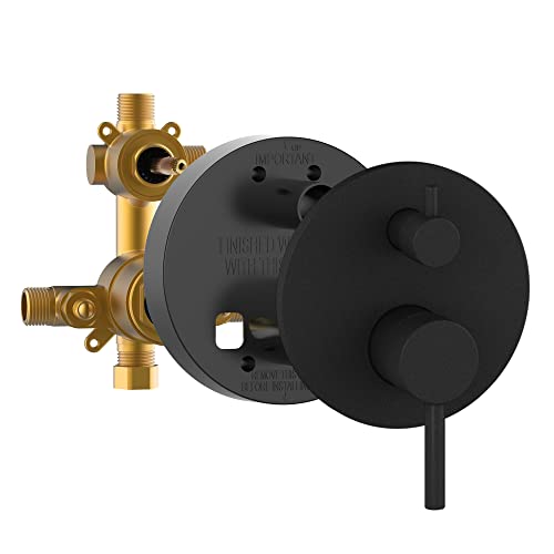 Refuge Rain Shower Head with Handheld Spray Combo - Matte Black Finish - 10" Rainfall Shower Head with Handheld Combo | Adjustable Slide Bar | 5-Function Handshower | Tru-Temp Valve | 2.5 GPM - color: Matte Black, size: 2.5 GPM