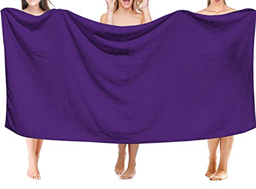 MYLSMPLE Microfiber Luxury Bath Sheet Extra Large Bath Towel Fast Drying Beach Towel (36 Inch X 72 Inch, Purple) - color: Purple