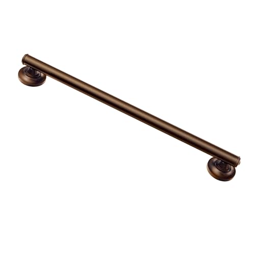 Moen LR8724D1GOWB Bathroom Safety 24-Inch Designer Bathroom Grab Bar with Curled Grip, Old World Bronze - color: Old World Bronze
