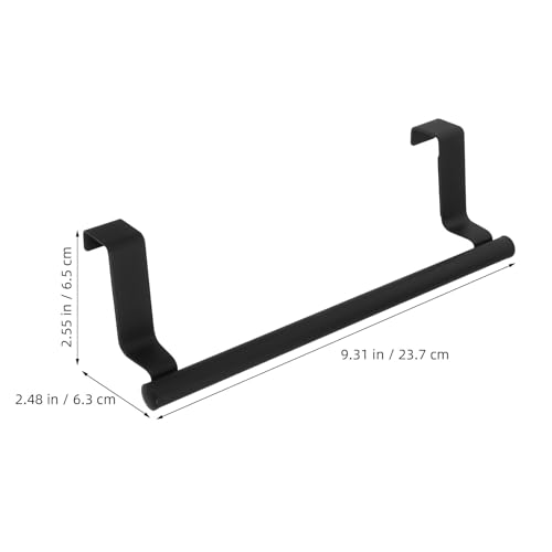 Ipetboom 2pcs Over Cabinet Towel Holder Stainless Steel Over Door Towel Bar Black Small Size Bathroom Kitchen Cupboard Door