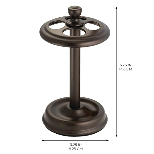 iDesign Toothbrush Holder with 4 Divided Sections for Bathroom or Vanity - Set of 2 - Bronze - color: Bronze, style: Pack of 2