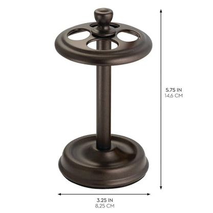 iDesign Toothbrush Holder with 4 Divided Sections for Bathroom or Vanity - Set of 2 - Bronze - color: Bronze, style: Pack of 2