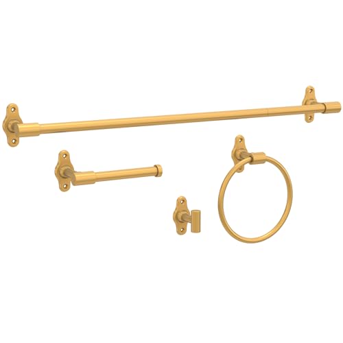Franklin Brass Calloway (1-Pack) Toilet Paper Holder Satin Gold Euro Tissue Roll Holder Single Post Toilet Tissue Holder Wall Bathroom Accessories Bath Organization/Storage CLWY51-SG - color: Satin Gold