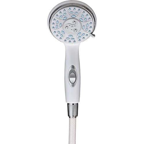 NOVA Handheld Shower Head with Extra Long 84” Hose, On/Off Switch, 5 Settings, Comes with Wall Mounted Holder (9311-R)