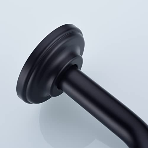 6 Inch Angled Matte Black Shower Arm and Flange Curved Head Pipe | Stainless Steel Wall Mounted, Bathroom Gooseneck Extension Shower Neck - color: Black, style: 6 inch