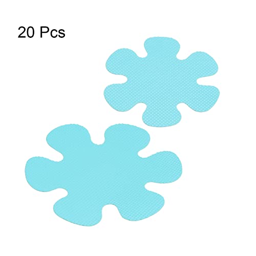 HARFINGTON 1 Set(20pcs) Non Slip Bathtub Stickers Bath Shower Floor 3.15" 3.94" Anti-Slip Sticker Tape Flower Style Decals for Bathroom Kitchen Bathtub Treads Stairs, Blue - color: Blue