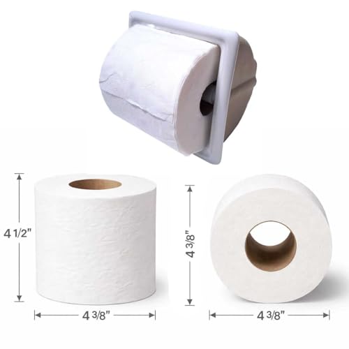 Recessed Ceramic Toilet Paper Holder Wall Mount Niche Bathroom Tissue Roll (White Glossy, Standard – 6.5" x 6.5") - color: White Glossy, size: Standard – 6.5" x 6.5"