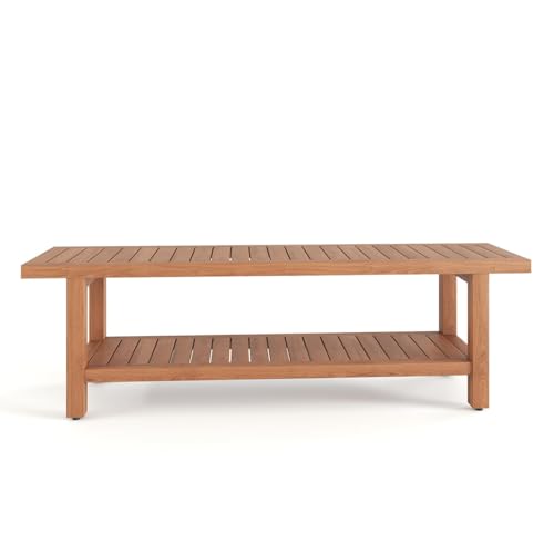 AquaTeak 60" Spa Manor Teak Shower Bench with Shelf | Durable, Water-Resistant Teak, Shower Chair & Shaving Foot Rest, Indoor/Outdoor Use