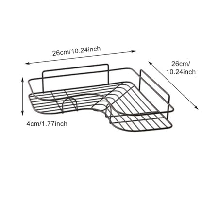 Pilarmuture 1-Shelf Modern Black Iron Corner Shower Caddy, Strong & Durable, No Drill Wall Mounted Shower Shelf for Bathroom, Kitchen, Bedroom, Office