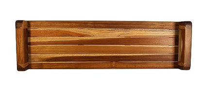 EcoDecors, 29 inch, with LiftAid Handles, Bath Tray for Tub, Bath Tub Tray Wood, Bathtub Table, Caddy for Bathtub in Natural Teak - style: 29"- LiftAid Handles