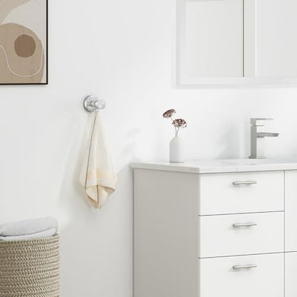 Angle Simple Bath Towel Hook Brushed Nickel, SUS304 Stainless Steel Bathroom Cabinet Closet Clothes Towel Holder, Bathrobe Hanger Wall Mounted - color: Brushed Nickel, size: 1 Pack