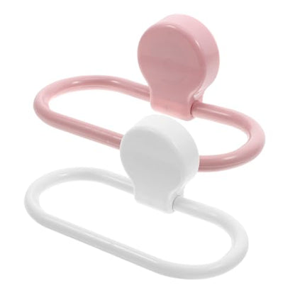 Hemobllo 2pcs Adhesive Towel Rings for Bathroom Wall Mount No Drill Self-Adhesive Hand Towel Holder for Kitchen and Bath with Elegant Minimalist Design Easy Installation
