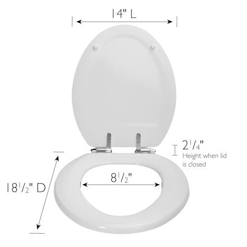 Design House Dalton Elongated Toilet Seat, White | Surface, Traditional, Wood, Hardware, 544288 - color: White